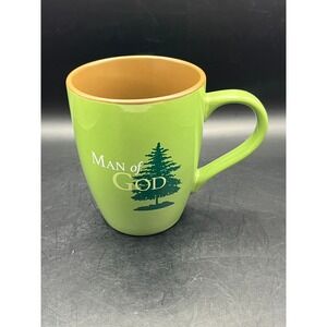 Man of God Coffee Mug‎ Christian Verse Green Gold Scripture Gift Colossians 2:7